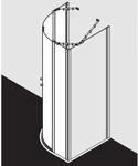 Kermi Viertelkreis-Duschkabine Ibiza 200 90x90x185, R:50, silber/mattg, ESG klar