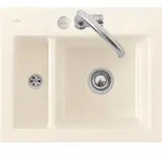 Villeroy und Boch Subway Fl&auml;chenb&uuml;ndige Sp&uuml;le 67802FFU mit Ablaufgarnitur und