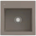 Villeroy und Boch Subway 50 S Einbausp&uuml;le 331501TR mit Ablaufgarnitur, 525 x 510 mm,