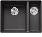 Blanco Subline 340/160-f Sp&uuml;le 523569 55,2x42,7cm, PuraDur felsgrau, links, f&uuml;r