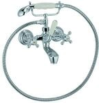Kludi 1926 Wannen Zweigriff Armatur 514410520 chrom, Aufputz, mit Brausegarnitur