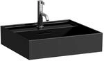 LAUFEN Kartell Waschtisch 8103320201041, 50x46cm, schwarz, mit &Uuml;berlauf und