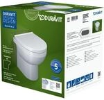 Duravit No. 1 Stand-Tiefsp&uuml;l-WC Set 41840900A1 mit WC-Sitz, rimless, wei&szlig;