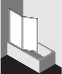 Kermi Vario 2000 Faltwand 2-fl&uuml;gelig V2FW2060142AK 115,1-116,7x140cm, wei&szlig;, ESG
