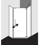 Kermi Pasa XP F&uuml;nfeck-Duschkabine Pendelt&uuml;r PXR40090181AK 90x90x185cm, silber