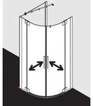 Kermi Pasa XP Viertelkreis-Pendelt&uuml;r PXP50090181AK 90x90x185cm, Radius 50cm,...