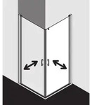 Kermi Liga Eckeinstiegsh&auml;lfte Pendelt&uuml;r LI1ER100181AK 100x185cm, silber mattglanz,