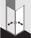 Kermi Liga Eckeinstiegsh&auml;lfte Pendelt&uuml;r LI1ER075201AK 75x200cm, silber mattglanz,