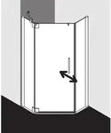 Kermi Pasa XP F&uuml;nfeck-Duschkabine Pendelt&uuml;r PXL4509018VUK 90x90x185cm, silber