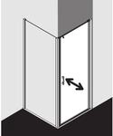 Kermi Liga Pendelt&uuml;r f&uuml;r Seitenwand LI1WR080181AK 80x185cm, silber mattglanz, ESG
