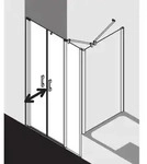 Kermi Pega Pendelt&uuml;r mit Festfeld PEPFL12020VZK 120x200cm, silber hochglanz...