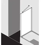 Kermi Pega Seitenwand verk&uuml;rzt auf Badewanne PETVD08016VZK 80x160cm, silber