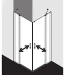 Kermi Pega Pendelt&uuml;r-Eckeinstiegsh&auml;lfte 2-tlg. PEEPL10318VNK 103x185cm, silber