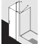 Kermi Pega Pendelt&uuml;r-Eckeinstiegsh&auml;lfte 2-tlg. PEEPR07518VAK 75x185cm, silber