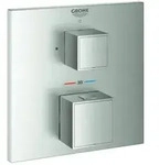Grohe Grohtherm Cube Fertigmontageset 24153DC0 supersteel, UP-Brause-Thermostat
