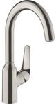hansgrohe Focus M42 K&uuml;chenarmatur 220 1jet 71802800 edelstahl-optik, schwenkbarer