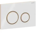 Geberit Sigma 50 Round Bet&auml;tigungsplatte 115650SI1 Platte/Taste wei&szlig;, Ring rotgold,