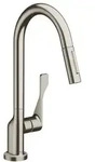 Axor Citterio K&uuml;chenarmatur 39835800 mit Ausziehbrause, Edelstahl-optik