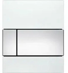 TECEsquare Urinal Bet&auml;tigungsplatte 9242802 Glas weiss, Tasten chrom gl&auml;nzend, mit