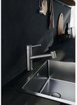 Kludi Steel K&uuml;chenarmatur 44851F860 schwenkbarer Auslauf 110&deg;, herausziehbar,