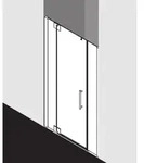 Kermi Pasa XP Pendelt&uuml;r 1-fl&uuml;gelig mit Festfeldern PX1GL110201PK 110x200cm, silber