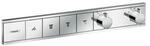 hansgrohe RainSelect Fertigmontageset 15382000 chrom, Thermostat, 4x Verbraucher,