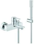 Grohe Lineare Wannenarmatur 33850001 chrom, mit Brausegarnitur, Wandmontage