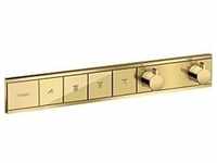 hansgrohe RainSelect Fertigmontageset 15382990 polished gold optic, Thermostat, 4x