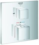 Grohe Grohtherm Cube Fertigmontageset 24155000 chrom, UP-Wannen-Thermostat mit