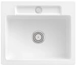 Villeroy und Boch Siluet Sp&uuml;le 334601KG mit Ablaufgarnitur und Handbet&auml;tigung, Snow