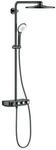 Grohe Duschsystem 26507A00 hard graphite, mit AP-Thermostat, Duscharm 45cm schwenkbar