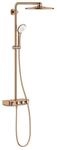 Grohe Duschsystem 26507DL0 warm sunset geb&uuml;rstet, mit AP-Thermostat, Duscharm 45cm