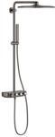 Grohe Duschsystem 26508A00 hard graphite, mit AP-Thermostat, Duscharm 45cm schwenkbar