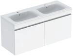 Geberit Renova Plan Doppelwaschtisch-Set 501918011 130x62,2x48cm, Korpus/Front wei&szlig;