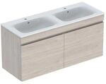 Geberit Renova Plan Doppelwaschtisch-Set 501918001 130x62,2x48cm, Korpus nussbaum
