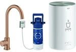 Grohe Red Sp&uuml;ltisch-Standventil 30085DL1 warm sunset geb&uuml;rstet, M-Size, mit Boiler