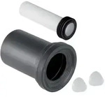 Geberit Wand WC Anschlussgarnitur 152422461 mit 2 chromfarbigen Deckkappen, L: 185 mm