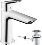 hansgrohe Logis Waschtischarmatur 71254000 mit Zugstangen-Ablaufgarnitur, chrom