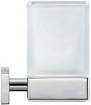 Duravit Karree Glashalter 0099511000 7 x 10 cm, Glas wei&szlig; matt, Halter chrom