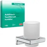 hansgrohe AddStoris Glashalter 41749000 mit Glas, Wandmontage, Metall, chrom