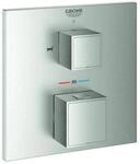 Grohe Grohtherm Cube Fertigmontageset 24155DC0 supersteel, UP-Wannen-Thermostat mit