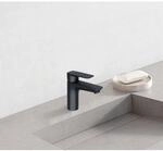 Kludi Pure&style Waschtischarmatur 403823975 mit Metall-Ablaufgarnitur, mattschwarz