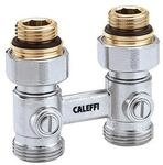 Caleffi Zweirohr-Hahnblock 301041 Durchgang, Heizk&ouml;rperanschluss 1/2" AG