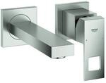 Grohe Eurocube Fertigmontageset 19895DC0 supersteel, Waschtisch-2-Loch-Wandarmatur,