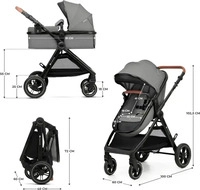 Kinderkraft KSESME00GRY300N, Kinderwagen Kinderkraft Esme 3in1 Moonlight Grey +...