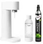 MySoda Sprudler Woody Wei&szlig; inkl. CO2 Aromazylinder Minze & 1L Flasche