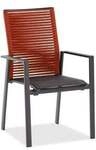 Niehoff MĂ&para;bel Outdoor Niehoff Cervo Hochlehner Kordel rot, Gestell Aluminium