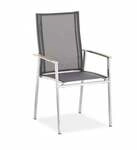Niehoff MĂ&para;bel Outdoor Niehoff Scalea Hochlehner, schwarz, Armlehnauflage Teakholz,