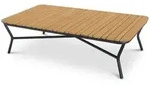 Best Mali Couchtisch 140x80x39cm Gestell Aluminium anthrazit, Tischplatte Teakholz