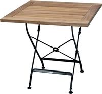 Zebra Florence Klapptisch quadratisch 80x80cm Teak und Flachstahl 4025806261901